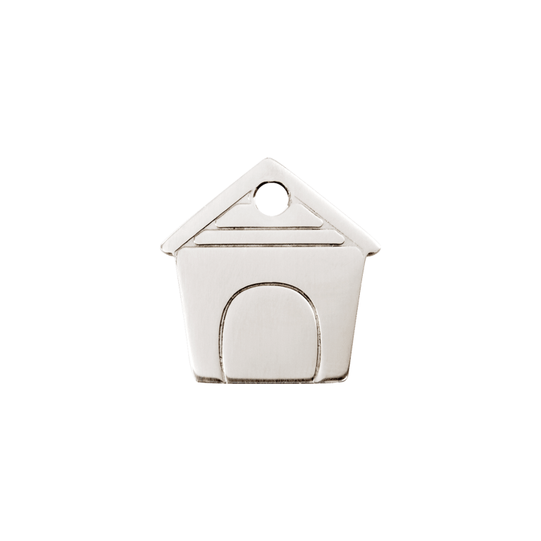 Vue avant - Médaille personnalisable Red Dingo - Plat acier inoxydable - Motif niche - Taille S