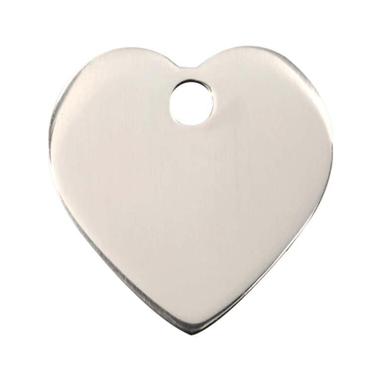 Vue avant - Médaille personnalisable Red Dingo cœur acier inoxydable - Taille L