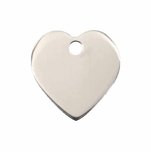 Médaille chien cœur en acier inoxydable Taille M