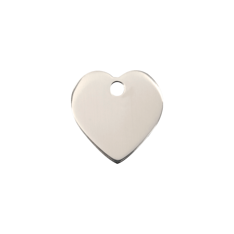 Vue avant - Médaille personnalisable Red Dingo cœur acier inoxydable - Taille S - 02-HT-ZZ-SM