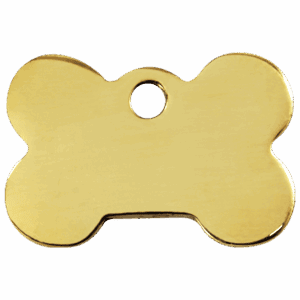 Médaille chien L Laiton plat Os gravure incluse