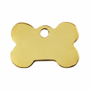 Médaille chien Os Taille M en laiton plat