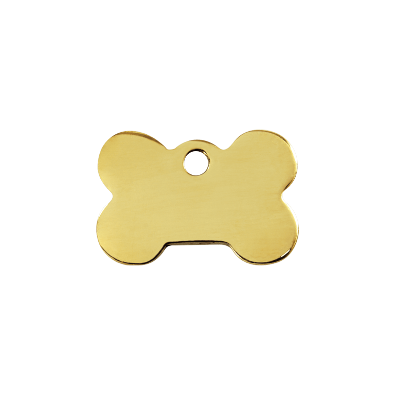 Vue avant - "Médaille personnalisable Red Dingo Os Laiton plat - Taille S pour chien/chat - Réf : 03-BN-ZZ-SM"