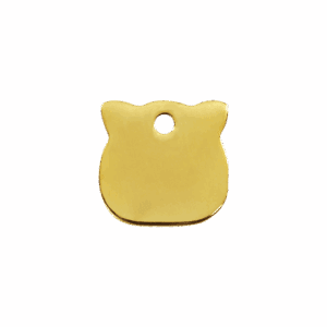 Médaille tête de chat laiton plat Taille S