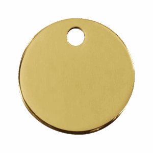 Médaille chien cercle L en laiton plat à personnaliser
