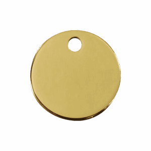 Médaille chien cercle M en laiton plat Red Dingo