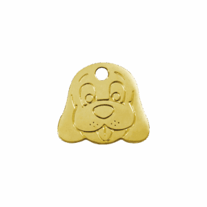 Médaille tête de chien pour chat - Laiton plat S