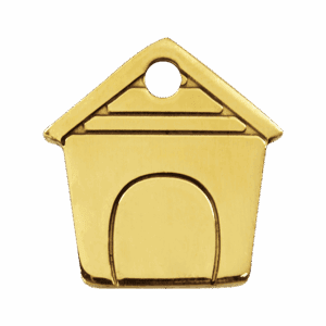 Médaille niche à chien en laiton plat - Taille L