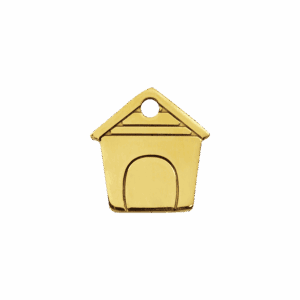 Médaille niche à chien pour chat ou petit chien - Laiton plat - Taille S