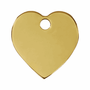 Médaille chien cœur en laiton plat Taille L