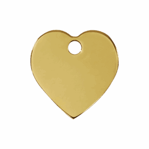 Vue avant - Médaille personnalisable pour chien Red Dingo cœur laiton plat - Taille M - Réf : 03-HT-ZZ-ME