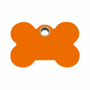 Médaille chien Os Orange Taille M à graver