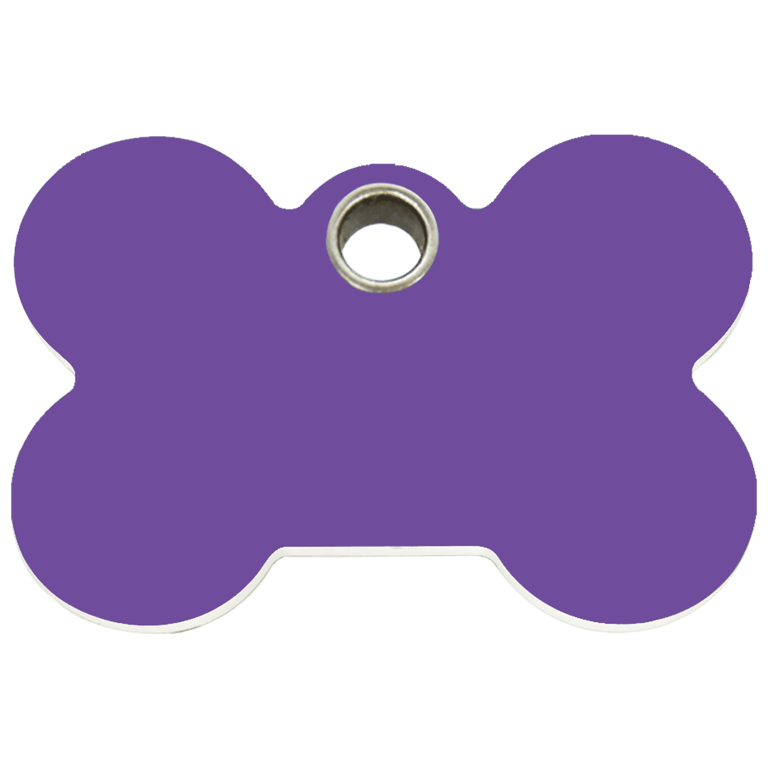 Vue avant - Médaille personnalisée pour chien Red Dingo Os Violet Taille L - 04-BN-PU-LG