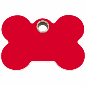 Médaille chien Os rouge Taille L plastique plat