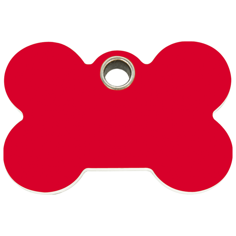 Vue avant - Médaille personnalisée pour chien Red Dingo Os Rouge Taille L - 04-BN-RE-LG