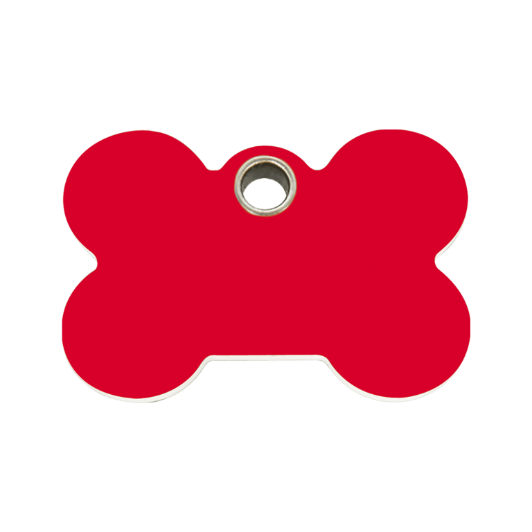 Vue avant - Médaille personnalisée pour chien Red Dingo Os Rouge Taille M - 04-BN-RE-ME