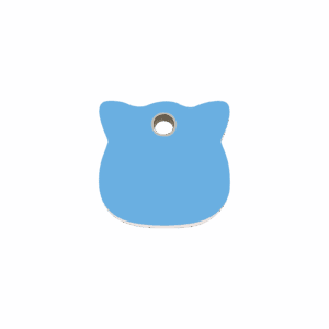 Médaille tête de chat personnalisée bleu clair S