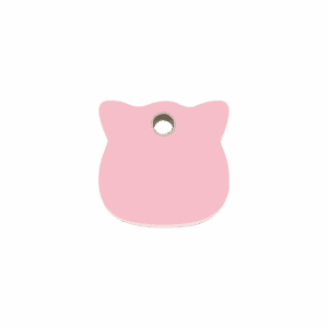 Médaille tête de chat plastique rose - Taille S