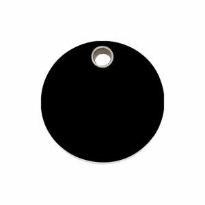 Médaille chien cercle plastique plat noir Taille M