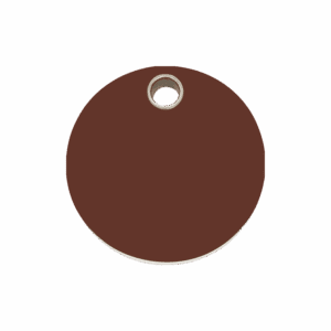 Médaille chien cercle plastique plat brun Taille M