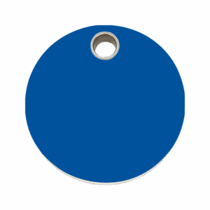 Médaille chien cercle plastique plat bleu foncé Taille L