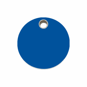 Médaille chien cercle plastique plat bleu foncé Taille M