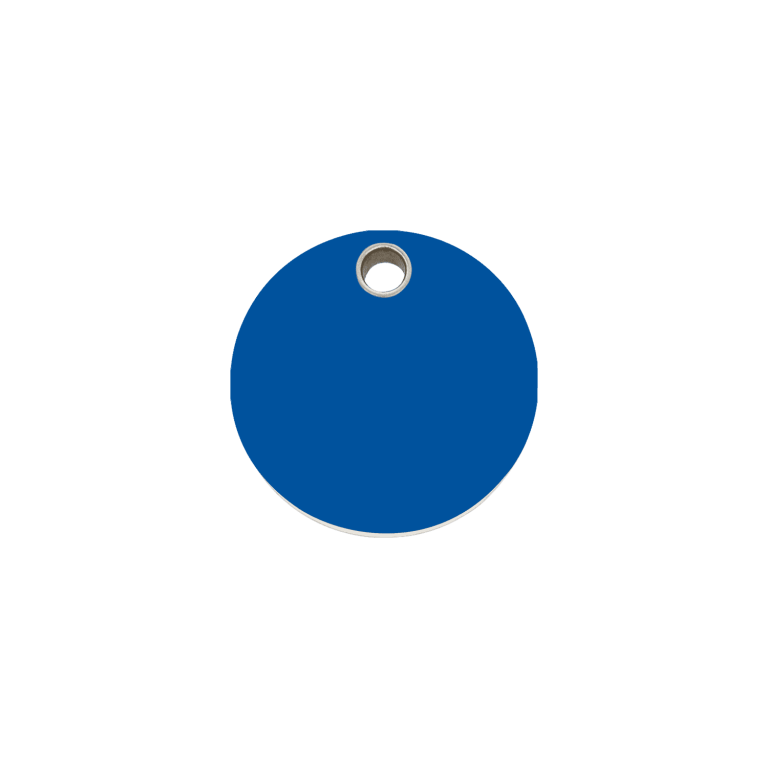 Vue avant - Médaille personnalisée pour chien/chat Red Dingo Plastique plat Cercle Bleu foncé - Taille S