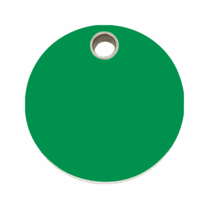 Médaille chien cercle plastique plat verte Taille L