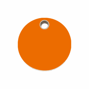 Médaille chien cercle plastique plat orange Taille M