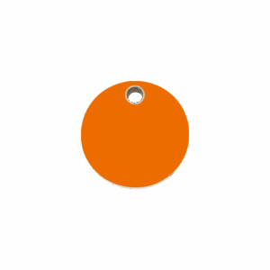 Médaille chat cercle plastique plat orange taille S