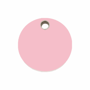 Médaille chien cercle plastique plat rose Taille M