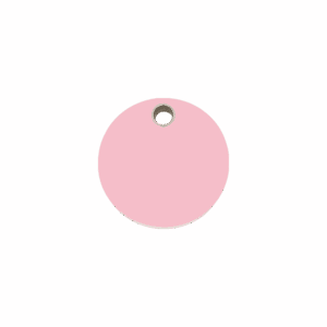 Médaille chat ou petit chien cercle plastique plat rose taille S