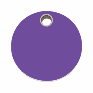 Médaille chien cercle plastique plat violet Taille L