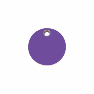 Médaille chat ou petit chien cercle plastique plat violet - Taille S