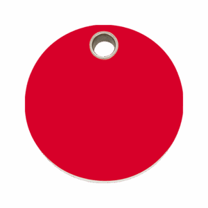 Médaille chien cercle plastique plat rouge Taille L