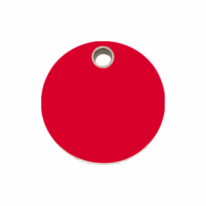 Médaille chien cercle plastique plat rouge Taille M