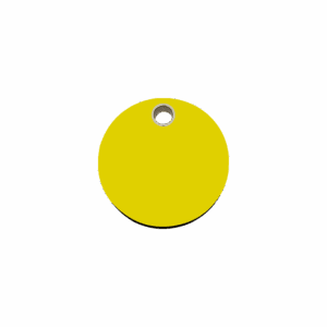 Médaille chat cercle plastique plat jaune taille S