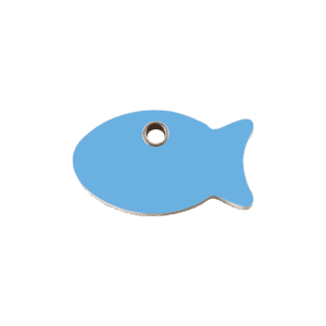 Médaille chat Poisson bleu clair S plastique plat