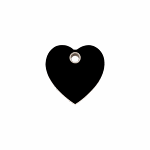 Médaille chat ou petit chien cœur noir S Red Dingo plastique plat