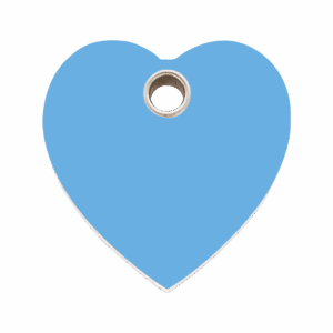 Médaille chien cœur bleu clair L plastique plat