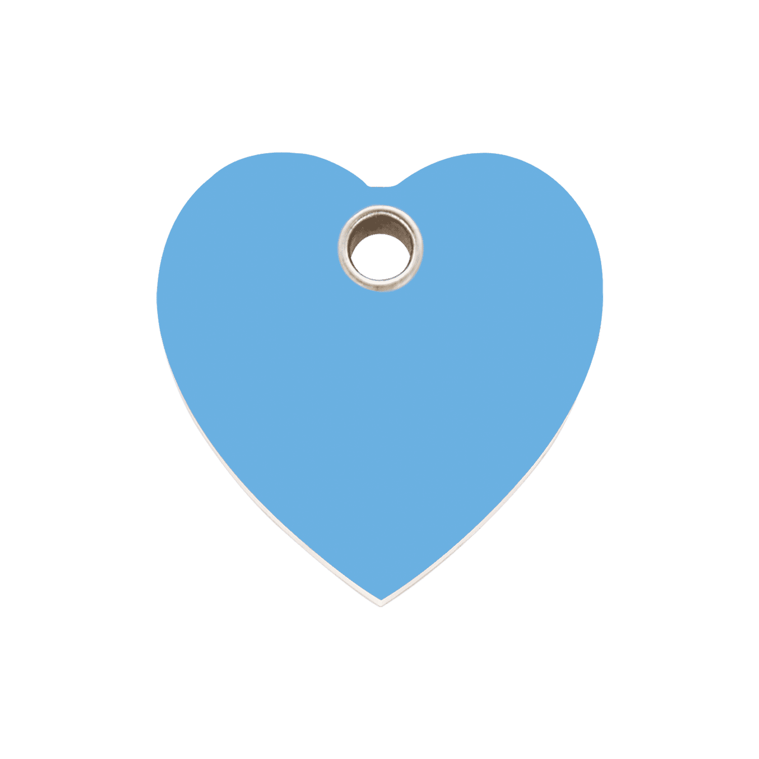 Vue avant - Médaille personnalisée pour chien ou chat - Red Dingo - Cœur bleu clair - Taille M