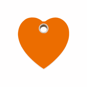 Médaille chien cœur à graver Red Dingo orange taille M