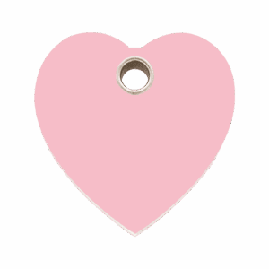 Médaille chien cœur rose L plastique plat