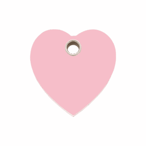 Vue avant - Médaille personnalisable pour chien/chat Red Dingo cœur rose taille M - Gravure incluse
