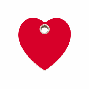 Médaille chien cœur rouge taille M plastique plat