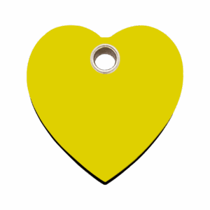Médaille chien cœur jaune L Red Dingo plastique plat