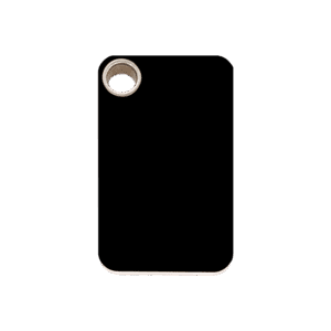 Médaille chien rectangle plastique plat noir taille M