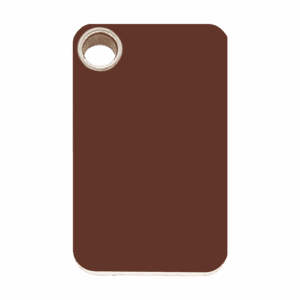 Médaille chien rectangle plastique plat brun taille L
