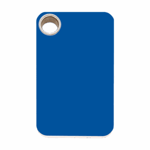 Médaille chien rectangle plastique plat bleu foncé taille L