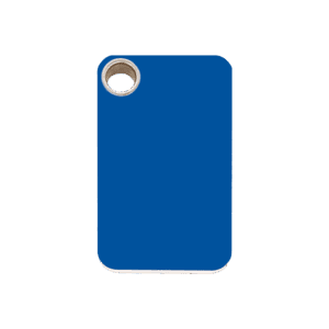Médaille chien rectangle plastique plat bleu foncé taille M